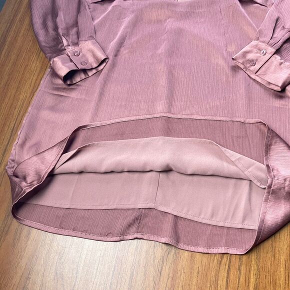 ASTR The Label Satin Muave Cut Out Front Mini Dress Button Sz Large Cocktail - Picture 9 of 10